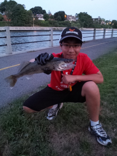 Junior's first walleye....